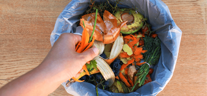 Food Waste In Garbage Can